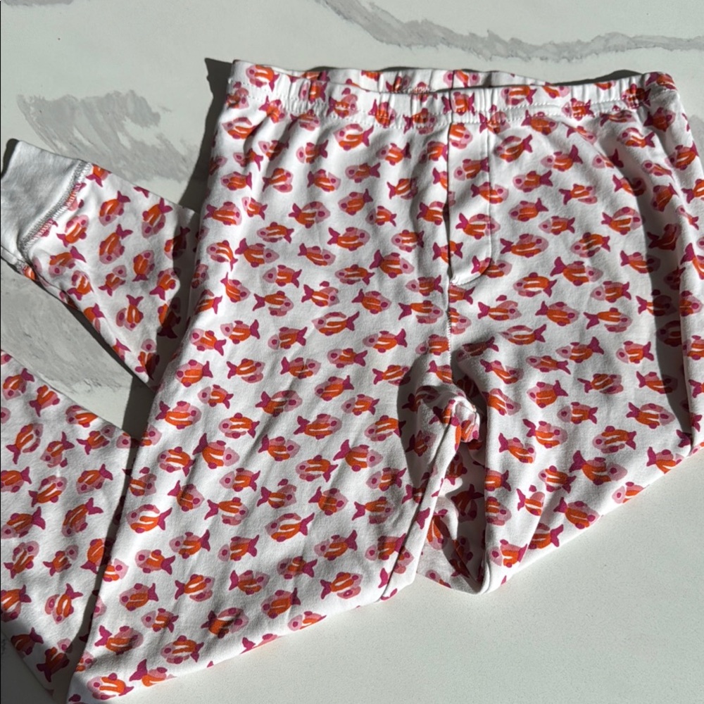 Roberta Roller Rabbit orange pink fish design pajama pants pj bottoms 10 pima